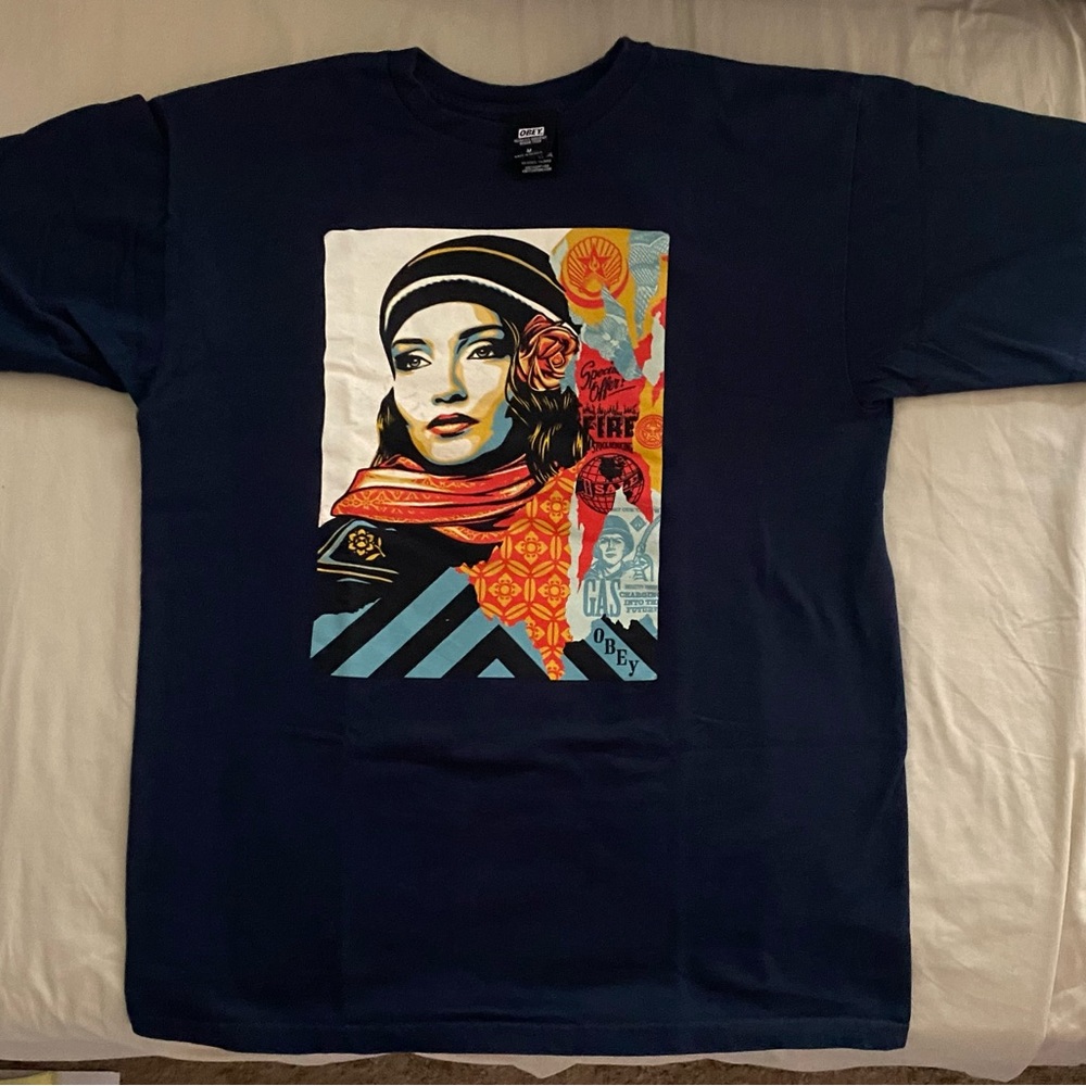 OBEY T Shirt - Navy Blue - Picture 2 of 6